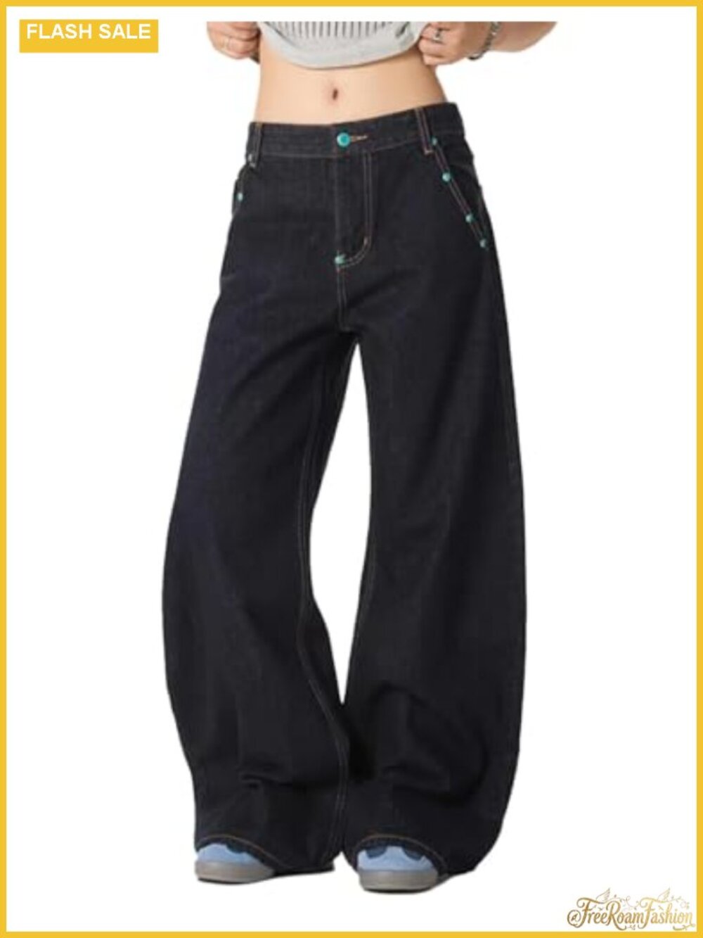Baggy High Waisted Wide Leg Jeans Vintage Y2K Streetwear Pants